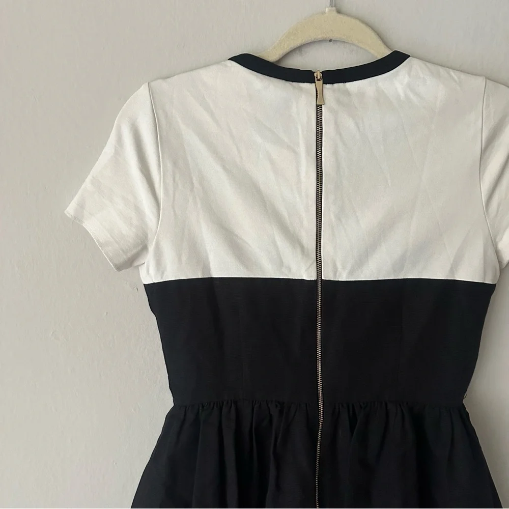 Kate Spade Sweetheart Illusion Fit and Flare Dress in Black/White Sz 2 Holiday